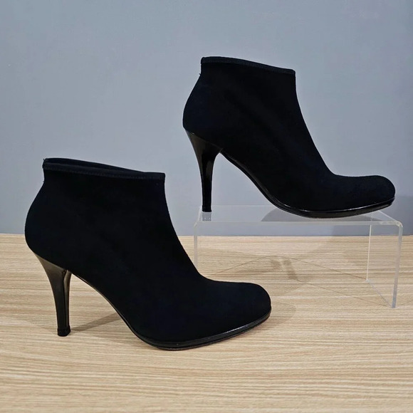 Stuart Weitzman Bootie Suede Womens Boot Black Stiletto Size Shoes Size 7.5 - Picture 3 of 12